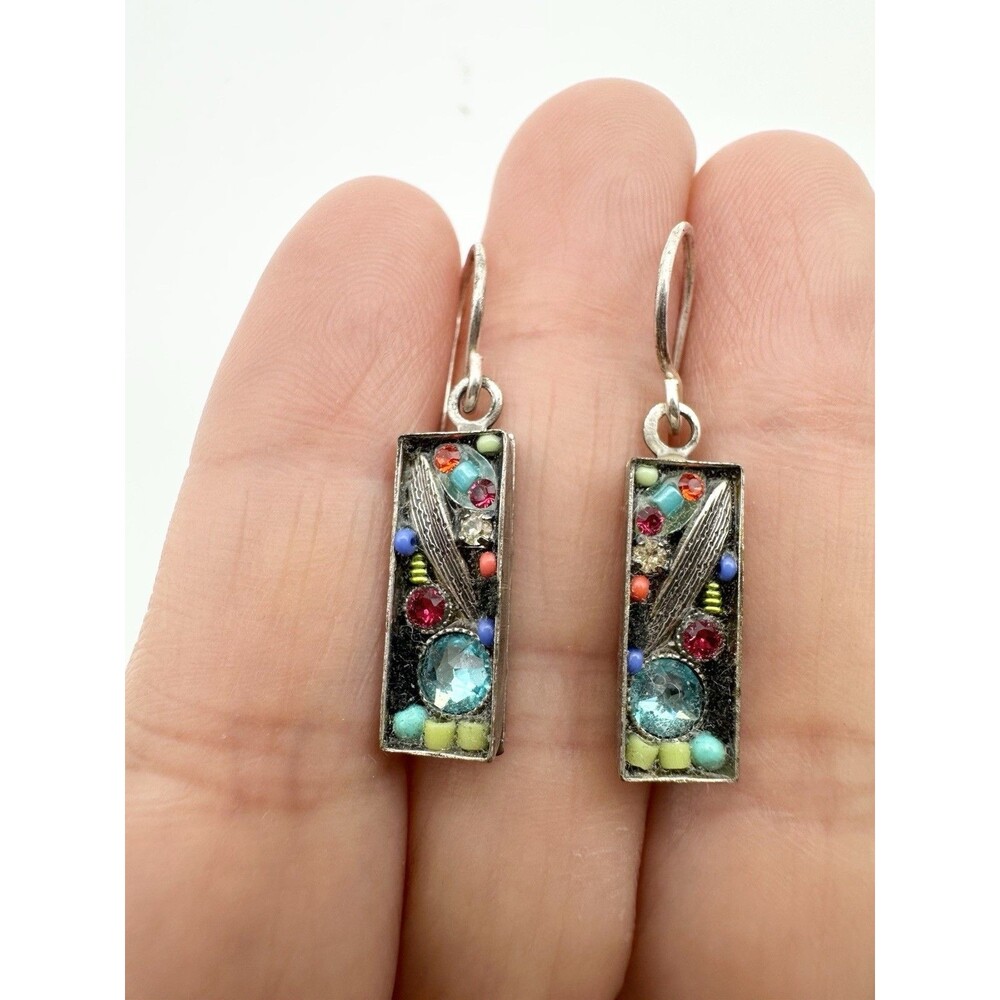Firefly multi colored wire hook earrings drop - dangle